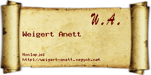 Weigert Anett névjegykártya